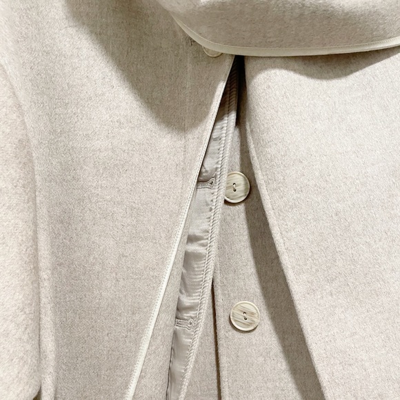 NWOT Draped-Scarf Wool Coat Short Jacket - Picture 11 of 12